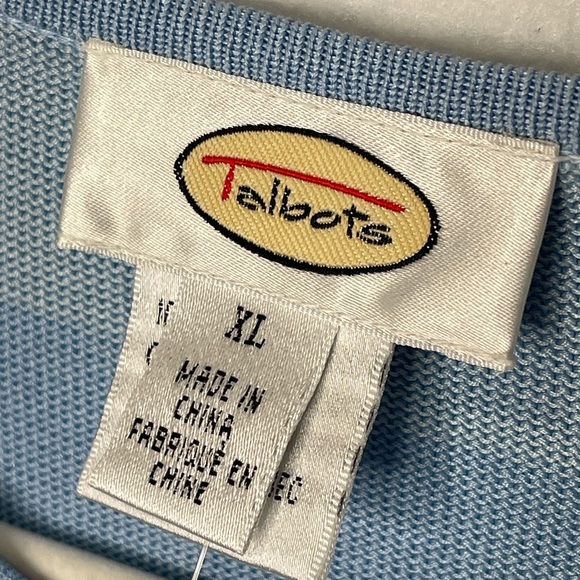 Vintage Talbots Sweater Tank Cardigan Set Women’s XL Light Blue 100% Silk - Picture 9 of 10